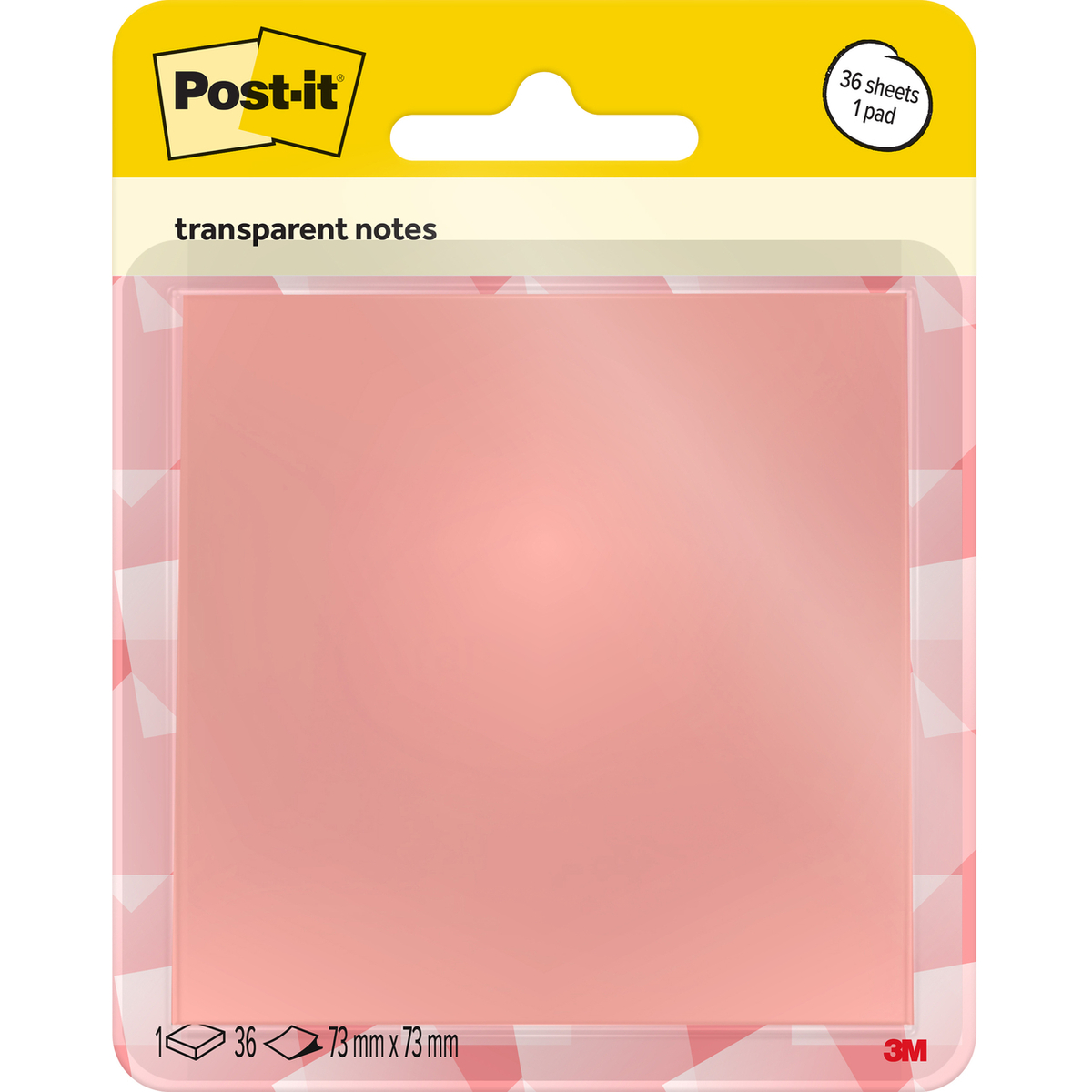 Karteczki samoprzylepne Post-it  73mmx73mm transparentne 600-1 TRSPO pastel orange 7100394468 3M